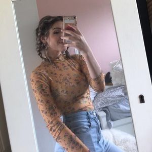 Urban Outfitters Mock Neck Mesh Top